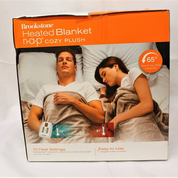Brookstone Heated Blanket N-A-P Cozy Plush Full Size - Picture 4 of 5